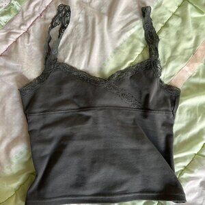 Edikted Gray Lace Tank Top